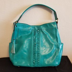 Tignanello Aqua Green Tote Bag Purse